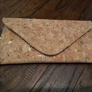 Cork and Gold Clutch